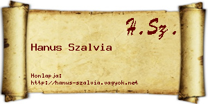 Hanus Szalvia névjegykártya
